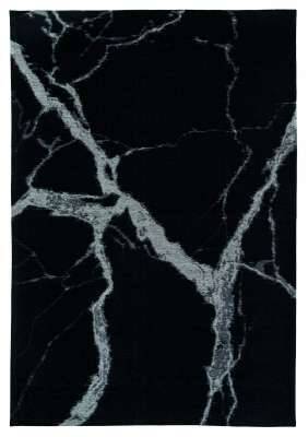 Moderner Teppich STATUARIO BLACK - Waschbarer Teppich